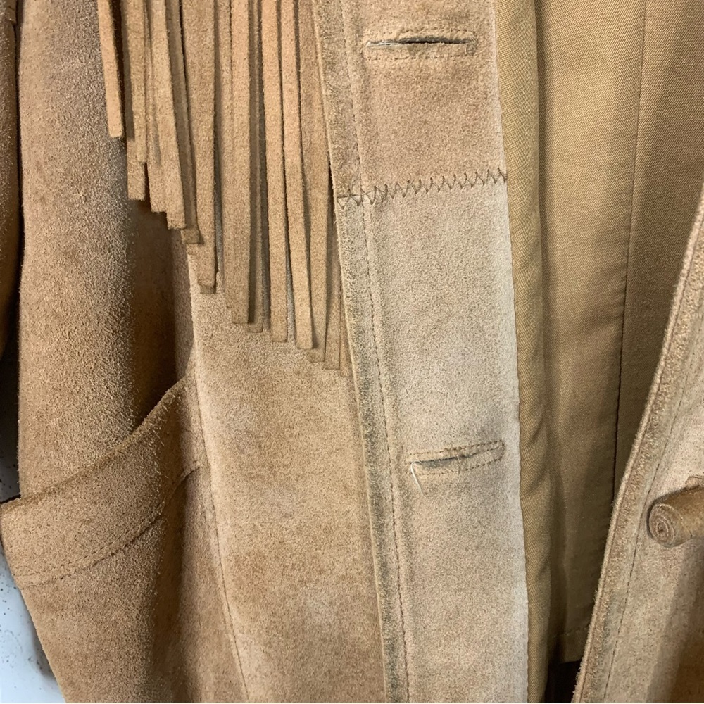 Pioneer Wear Suede Leather Fringe Blazer Jacket Size 10 - Picture 3 of 15